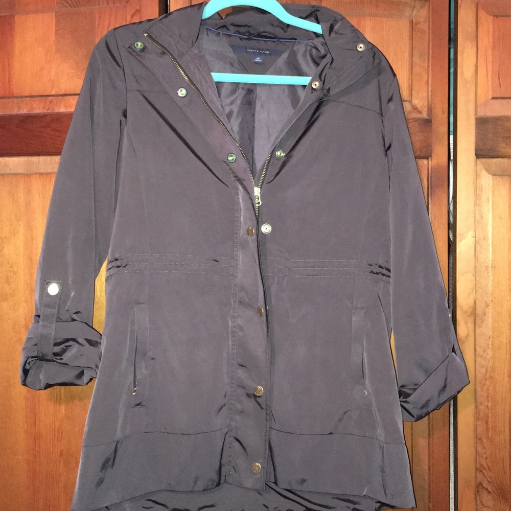 Black Tommy Hilfiger Rain Coat